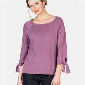 Lilla P tie sleeve boatneck sweater - size xs
